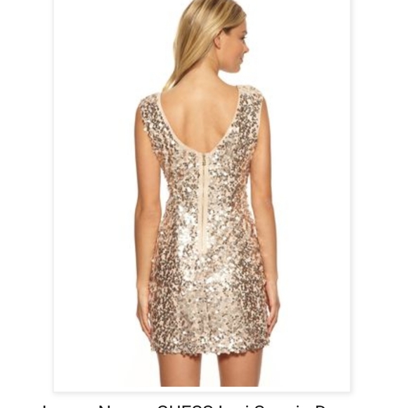 Guess sequin dress, champagne gold color - Picture 2 of 5